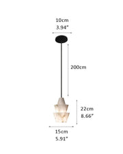 Brianna Alabaster Dining Table Pendant Modern Stacked Conical Pendant Light