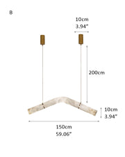Minimalist Long Cord Ceiling Pendant Alabaster Lighting