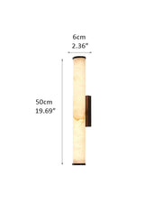 LED Copper Cylindrical Natural Marble Alabaster Wall Sconce Lamp