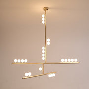 Brass Glass Drop Chandelier