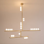 Brass Glass Drop Chandelier