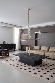 Brass Glass Drop Chandelier