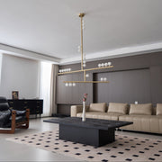 Brass Glass Drop Chandelier