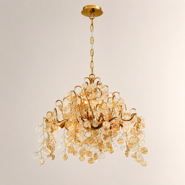 Briony 11 Lights Gold Floral Glass Chandelier 33