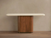 Caden Console Table in Wood and Stone Modern Design  60“W 72”W