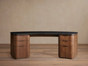 Caden Executive Desk with Storage and Marble 84”W
