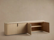 Caden Media Console with Marble Stone Top 80“W 95”W