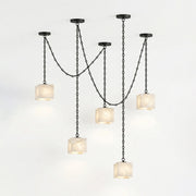 Cascade Chain Cube Chandelier