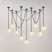 Cascade Chain Cube Chandelier