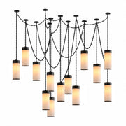 Cascading Chain Cylinder Chandelier