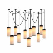 Cascading Chain Cylinder Chandelier