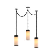 Cascading Chain Cylinder Chandelier