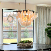 Cascading Selenite Disc Chandelier