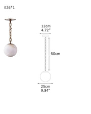 Alabaster Globe Swag Pendants Indoor Lighting with Brass/Black Chain in adjustable