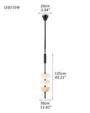 Alabaster Triple Half Spheres Vertical Suspension Lights Lacquered Burnished Brass/Bronze