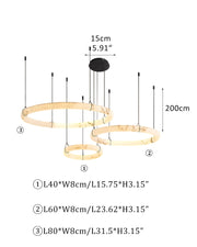 Black Metal Modern Round Ring Alabaster Pendant Light, Width 3.15