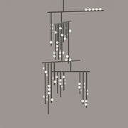 Brass Glass Drop Chandelier