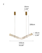 Minimalist Long Cord Ceiling Pendant Alabaster Lighting