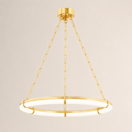 Elara Modern Round Alabaster Ring Chandelier 31
