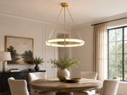 Elara Modern Round Alabaster Ring Chandelier 31