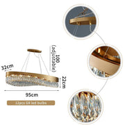 Elma Oval Crystal Chandelier