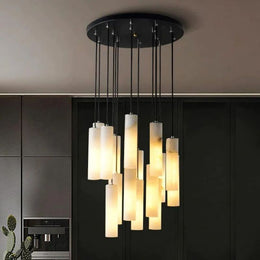 Alabaster Modern Cylindrical Round Chandelier  79