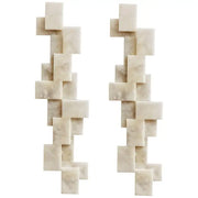 Pair Of Long Wall Sconces in Alabaster