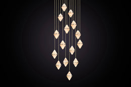 Gem Circular Cluster Alabaster Chandelier 15