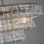 Amor 5-Tier Ghiaccio Glass Pendant Round Chandelier 48