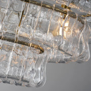 Amor 5-Tier Ghiaccio Glass Pendant Round Chandelier 48