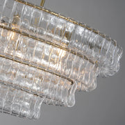 Amor 5-Tier Ghiaccio Glass Pendant Round Chandelier 48