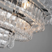 Amor 5-Tier Ghiaccio Glass Pendant Round Chandelier 48