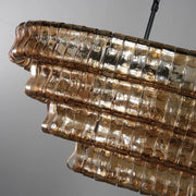 Amor 5-Tier Ghiaccio Glass Pendant Round Chandelier 48