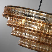 Amor 5-Tier Ghiaccio Glass Pendant Round Chandelier 48