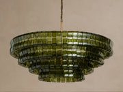 Amor 4-Tier Ghiaccio Glass Round Chandelier 36