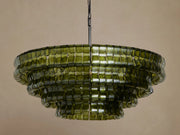 Amor 4-Tier Ghiaccio Glass Round Chandelier 36