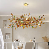 Green/Brown Ginkgo Chandelier Style A