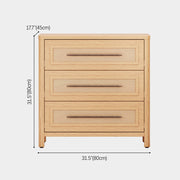 Haven Cane Oak 3-Drawer Chest 32