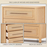 Haven Cane Oak 3-Drawer Chest 32
