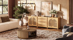Haven Cane Oak Modular 3-Piece Media Console 94.5“W - Themodhome product image 10