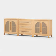 Haven Cane Oak Modular 3-Piece Media Console 94.5“W - Themodhome product image 07