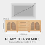 Haven Cane Oak Modular 3-Piece Media Console 94.5“W - Themodhome product image 08