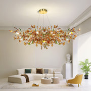 Green/Brown Ginkgo Chandelier Style B