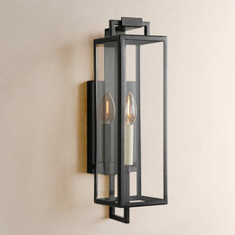Torren Hand-Worked Iron Outdoor Wall Sconce 17“H