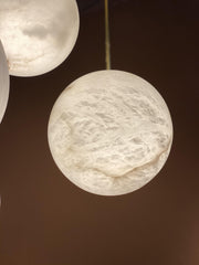 Galaxy Contemporary Italian Alabaster Marble Globe Chandelier