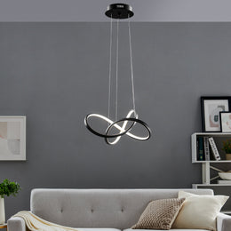 Knotted LED Dimmable Chandelier Black