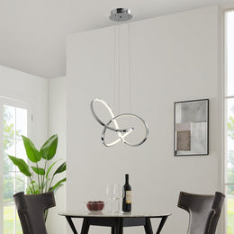 Knotted LED Dimmable Chandelier Chrome