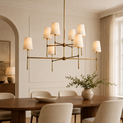 Kyler 2 Tiers Round Linen Shade Chandelier 48