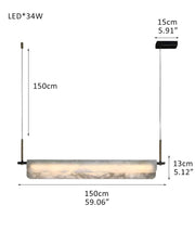 Modern Linear Black Metal Elegant Alabaster Pendant for Living room Lighting