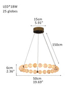 Modern Pearl Alabaster Necklace Circle Triple Chandelier with Dia 60+80+100cm